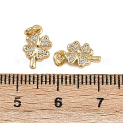 Pendentifs avec zircon cubiques à micro-pavés en laiton&nbsp;KK-D424-09G