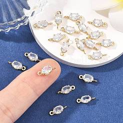 Charms conectores ovalados de latón pavé con circonitas cúbicas de Shegrace&nbsp;XGRQ2O873-437A-P