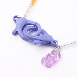 Collane di perline di vetro placcate personalizzate arcobaleno&nbsp;NJEW-JN03410-06