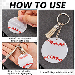 DIY Sportball Acryl Anhänger Schlüsselanhänger Bausätze&nbsp;DIY-SP0001-43