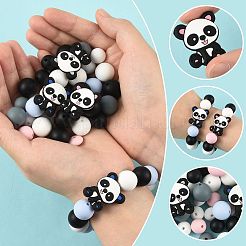 40 pièces 10 styles de perles de silicone&nbsp;SIL-FS0001-27A