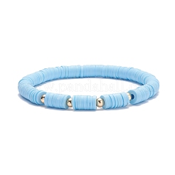 Set di braccialetti elastici con perline heishi in argilla polimerica 5 pz 5&nbsp;BJEW-JB07540-02