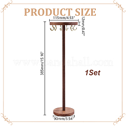 Présentoirs ronds en bois pour colliers&nbsp;NDIS-WH0010-34A