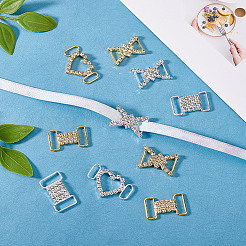12 Stück 6 Stile Messing mit Legierung Strass Schuhdekoration&nbsp;FIND-HY0003-68