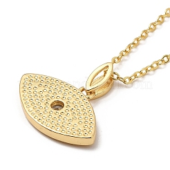 Collane con pendenti in ottone con micro pavé di zirconi trasparenti da donna&nbsp;NJEW-B092-02G
