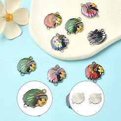 10 stücke 5 farben legierung emaille verbinder charms&nbsp;ENAM-YW0003-73