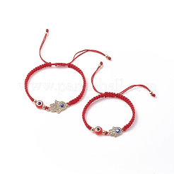 Cordon de fil de nylon réglable ensemble de bracelets de perles tressées doubles&nbsp;BJEW-JB08741