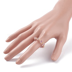Anello rotondo con perline intrecciate in pietra naturale&nbsp;RJEW-JR00448