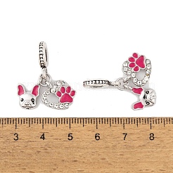 Zahnstangenüberzuglegierungs-Kristallrhinestone-europäische baumelnde Charme&nbsp;X-FIND-C055-28P