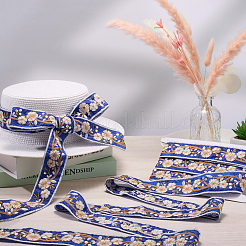5 Yards besticktes Polyesterband&nbsp;DIY-CY0001-82D