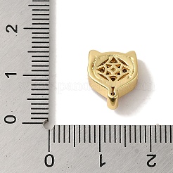 Micro pavè di zirconi trasparenti in ottone placcato a cremagliera con pendente smaltato&nbsp;KK-P267-18G