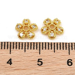 Messing Micro Pave klare Zirkonia Perlenkappen&nbsp;CU-CBA6A75-28G