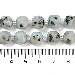 Natürliche Sesam Jaspis / Kiwi Jaspis Perlen Stränge&nbsp;G-B125-O09-01