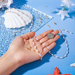 DIY Kunststoffperlen ovale Perlen Messing Gliederkette Armband Halskette Herstellungskits&nbsp;DIY-TA0009-62