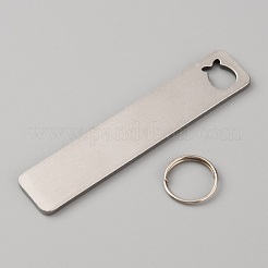 Porte-clés en acier inoxydable 304&nbsp;KEYC-WH0004-33P