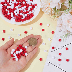 500pcs 2 Farben undurchsichtige Acrylperlen&nbsp;MACR-SP0002-31