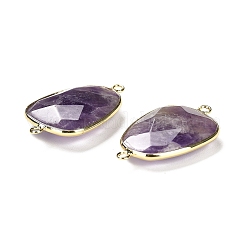 Natürliche Amethyst facettierte Verbindungsanhänger&nbsp;G-F763-02G-04