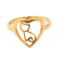 Anillo de acero inoxidable con revestimiento iónico (IP) 201&nbsp;RJEW-E063-03G