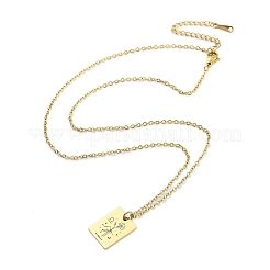 Colliers pendentifs en acier inoxydable 304 avec fleur d'anniversaire pour femmes&nbsp;STAS-S124-03G-07