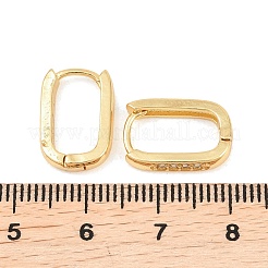 Boucles d'oreilles créoles rectangulaires en laiton et zircon cubique&nbsp;EJEW-A156-16A-G