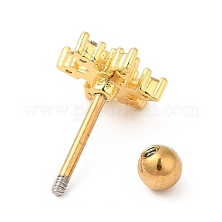 Messing Micro Pave klare Zirkonia Ohrstecker&nbsp;LS-EJEW-L265-06G