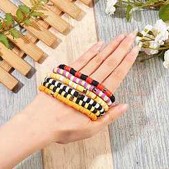 Handgemachte Heishi-Perlen-Stretch-Armbänder aus Fimo&nbsp;BJEW-JB05902-10