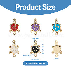 40 stücke 5 farben zinklegierung emaille verbinder charms&nbsp;ENAM-YS0001-08