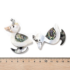 Natürliche Paua-Muschel & schwarze Lippenmuschel & weiße Muschelanhänger&nbsp;FIND-A041-02E-P