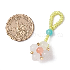 Décorations de pendentifs en verre imitation jade tissé avec peinture cuite&nbsp;HJEW-JM03148-02