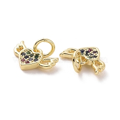 Pendentifs avec zircon cubiques à micro-pavés en laiton&nbsp;KK-E068-VF137