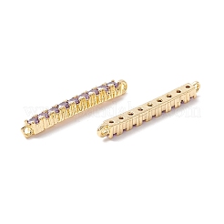 Rack-Plattierung Messing Micro Pave Kubisch Zirkonia Connestor Charms&nbsp;KK-D073-03G-03-NR