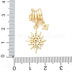 Pendenti in zirconi cubici trasparenti in micro pavè di ottone&nbsp;KK-C264-06E-G