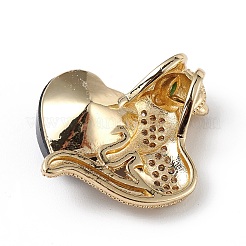 Colgantes de circonio cúbico transparente micro pavé de latón chapado en oro real de 18k&nbsp;KK-C015-14G-03