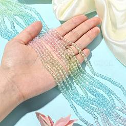 10 brin de perles de verre de couleur dégradé transparent&nbsp;GLAA-CJ0002-09B