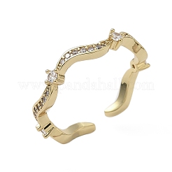Micro ottone spianare anelli gemelli zirconi&nbsp;RJEW-H256-04G