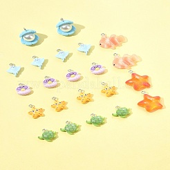 24 pendentif en résine d'organisme marin de 7 styles&nbsp;RESI-FS0002-05