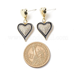 3 par de aretes colgantes de corazón de circonita cúbica transparente de 3 estilos&nbsp;EJEW-JE05082