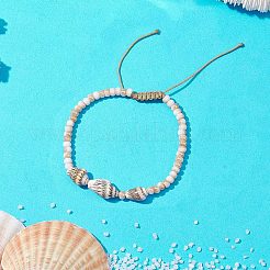 Armbänder aus natürlichen Muscheln und Glasperlen&nbsp;BJEW-PH02047