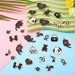 30pcs 15 Arten Legierungs-Emaille-Charms&nbsp;ENAM-TA0009-01