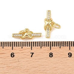 Pendentifs avec zircon cubiques à micro-pavés en laiton&nbsp;KK-Z146-14G