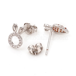 Ottone micro spianare orecchini zirconi&nbsp;EJEW-G281-10P