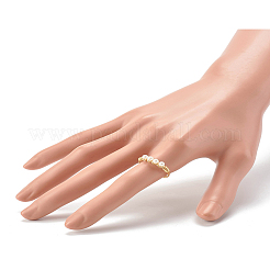 Runde Muschel Perle Perlen Fingerringe&nbsp;X1-RJEW-TA00001