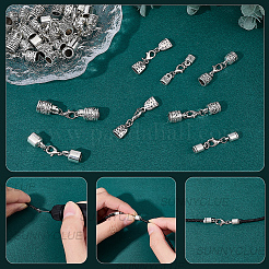 32 Stück 8 Stile Legierungsschnurenden&nbsp;HJEW-SC0003-12
