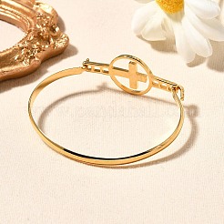 Bracelets à maillons ronds plats en acier inoxydable 201 pour femmes&nbsp;BJEW-R014-01G-03