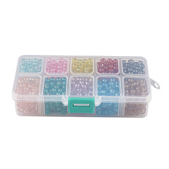 10 Farben transparent sprühlackierte Glasperlen&nbsp;DGLA-JP0001-11-6mm