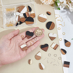 DIY-Sets zur Herstellung von Ohrhängern aus Holz mit gemischten Formen&nbsp;DIY-GA0002-63