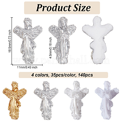 140 Stück 4 Farben Jungfrau Maria Harz Cabochons&nbsp;MRMJ-OC0003-38