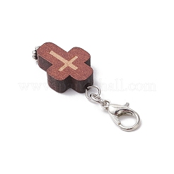 Décorations suspendues en forme de croix en bois naturel&nbsp;HJEW-JM03264-01