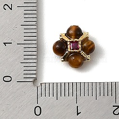 Natürliche Tigerauge mehrdrähtige Verbinder&nbsp;KK-D262-03G-01