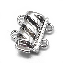 Anlaufgeschützte rhodinierte 925 Sterling Silber Kastenverschlüsse&nbsp;STER-L057-016P